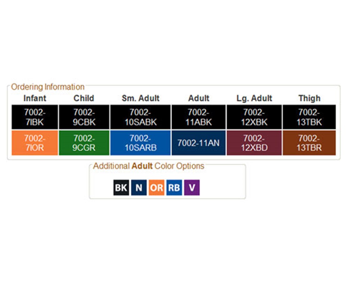 Color and Size Chart Color and Size Chart